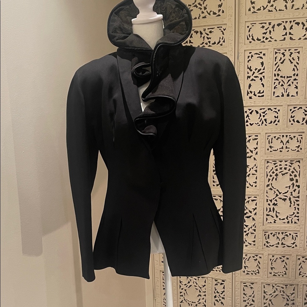 Rare 1990 CRIMSON Italian designer black blazer,